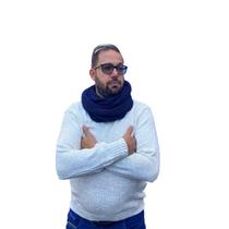 Cachecol De Tricô Masculino Gola Fechada Frio Inverno