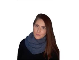 Cachecol De Tricô Max Gola Fechada Feminina Inverno Azul