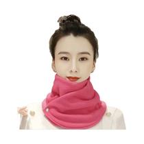 Cachecol De Veludo Grosso Com Fecho De Pressão, Quente E Corta-Vento, Clássico, Cor Sólida, Para