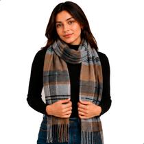 Cachecol Echarpe Manta Xale Lenço Inverno 160cm Xadrez Unissex - Cinza/Marrom Cachecol Echarpe Manta Xale Lenço Inverno 160cm Xadrez Unissex - Cinza/Marrom