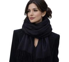 Cachecol Echarpe Pashmina Lenço Com Franja 190x70 cm Toque Macio Para O Frio Outono Inverno Feminino Masculino