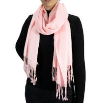 Cachecol Echarpe Pashmina Xale Longo Frio Charme Rosa Claro