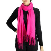 Cachecol Echarpe Pashmina Xale Longo Frio Charme Rosa - Melvim Online