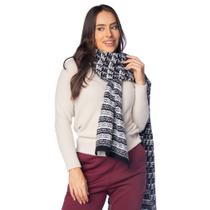 Cachecol Feminino Biamar Tricot Mescla Preto/Branco Cachecol Feminino Biamar Tricot Mescla Preto/Branco