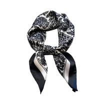 Cachecol Feminino De 70cm Com Estampa De Poá E Floral, Em Cetim Macio, Quente Para Outono/Inverno,
