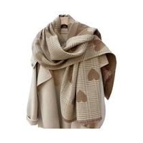 Cachecol Feminino De Cashmere Dupla Face, Quente E Grosso Para Inverno, Com Estampa Xadrez De