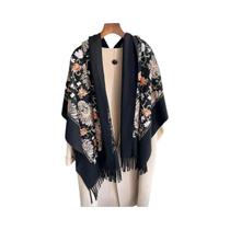 Cachecol Feminino De Cashmere Quente Moda Inverno Bordado Pashmina Xale Grosso Lenço