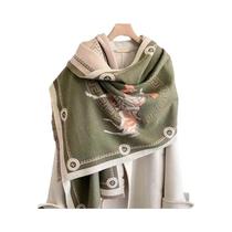 Cachecol Feminino De Cashmere Sintético Grosso, Quente Para O Inverno, Xale Moderno Com Design De