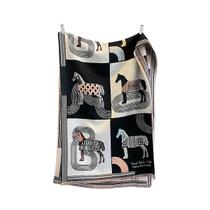 Cachecol Feminino De Caxemira De Inverno Luxuoso Com Estampa De Cavalo, Xale Grosso E Quente De Cachecol Feminino De Caxemira De Inverno Luxuoso Com Estampa De Cavalo, Xale Grosso E Quente De