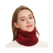 Cachecol Feminino De Inverno Corta-Vento De Pelúcia, Gola Tubular De Cor Sólida, Máscara De Esqui
