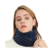 Cachecol Feminino De Inverno Corta-Vento De Pelúcia, Gola Tubular De Cor Sólida, Máscara De Esqui