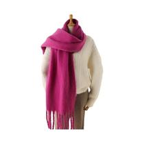 Cachecol Feminino De Inverno Em Cashmere Sintético, Quente, Grosso, Macio, Com Franjas, Estilo