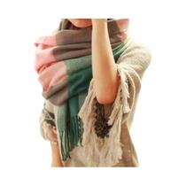 Cachecol Feminino De Inverno Quente E Grosso Com Padrão Xadrez Imitação Cashmere, Xale Da Moda Para