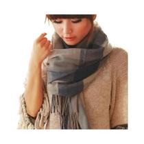 Cachecol Feminino De Inverno Quente E Grosso Com Padrão Xadrez Imitação Cashmere, Xale Da Moda Para