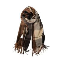 Cachecol Feminino De Inverno Quente Em Cashmere Xadrez Pashmina Foulard Bandana Com Borlas Xale