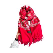 Cachecol Feminino De Inverno Quente Em Caxemira Pashmina Com Bordado, Xale Grosso Elegante Bufanda Cachecol Feminino De Inverno Quente Em Caxemira Pashmina Com Bordado, Xale Grosso Elegante Bufanda
