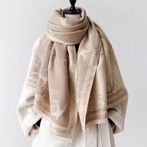 Cachecol Feminino De Lã Pashmina De Alta Qualidade, Grosso, Dupla Face, Jacquard, Caxemira, Para