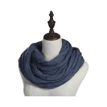 Cachecol Feminino De Lã Tricotado Em Cabo, Cor Sólida, Estilo Gola Cowl, Aquecedor De Pescoço De