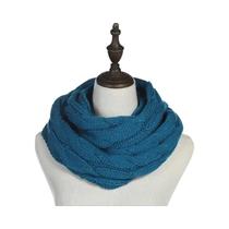 Cachecol Feminino De Lã Tricotado Em Cabo, Cor Sólida, Estilo Gola Cowl, Aquecedor De Pescoço De