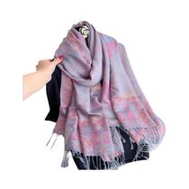 Cachecol Feminino De Luxo Em Caxemira Grossa Estampado Pashmina Manta Quente De Inverno Poncho Xale