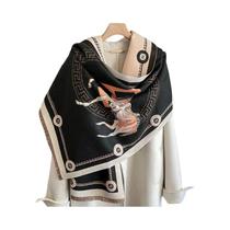 Cachecol Feminino De Luxo Em Falso Cashmere Grosso, Quente E Elegante Para O Inverno 2025