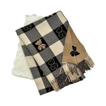 Cachecol Feminino De Luxo Para Inverno Em Caxemira Com Borlas Longas, Pashmina Quente Estampada,