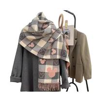 Cachecol Feminino De Luxo Para Inverno Em Caxemira Com Borlas Longas, Pashmina Quente Estampada,