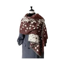 Cachecol Feminino Floral de Dois Lados - Pashmina de Caxemira Engrossada para Inverno Cachecol Feminino Floral de Dois Lados - Pashmina de Caxemira Engrossada para Inverno