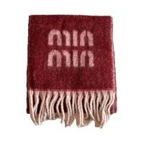 Cachecol Feminino Grosso De Lã Mista Bicolor Com Estampa De Letras, Xale Lavável À Mão Para