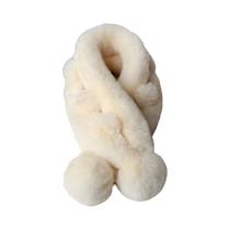 Cachecol Feminino Grosso De Pelúcia Com Cruzamento, Gola Térmica De Inverno Em Pele Sintética De