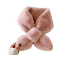 Cachecol Feminino Grosso E Quente Com Gola De Pele Sintética De Coelho, Elegância Colorida De
