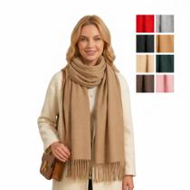 Cachecol Feminino Inverno Echarpe Pashmina Xale Grande Liso