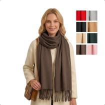 Cachecol Feminino Inverno Echarpe Pashmina Xale Grande Liso