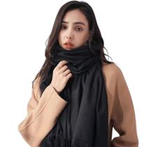 Cachecol Feminino Lenço Retangular Pashmina Echarpe Xales Unissex Frio Inverno