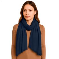 Cachecol Feminino Pashmina Xale Tipo Manta Toque Macio Com Franjas 175x85cm 5303