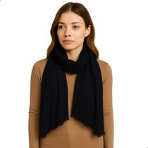 Cachecol Feminino Pashmina Xale Tipo Manta Toque Macio Com Franjas 175x85cm 5303