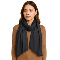 Cachecol Feminino Pashmina Xale Tipo Manta Toque Macio Com Franjas 175x85cm 5303