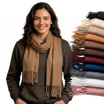 Cachecol Feminino Pashmina Xale Tipo Manta Toque Macio Com Franjas 180x70cm - Cachecol Feminino Pashmina Xale Tipo Manta Toque Macio Com Franjas 180x70cm -