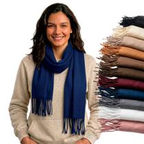 Cachecol Feminino Pashmina Xale Tipo Manta Toque Macio Com Franjas 180x70cm - Cachecol Feminino Pashmina Xale Tipo Manta Toque Macio Com Franjas 180x70cm -