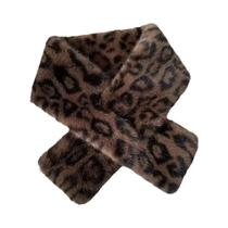 Cachecol Feminino Quente Com Estampa De Leopardo Em Pelúcia Sintética, À Prova De Vento, Macio E