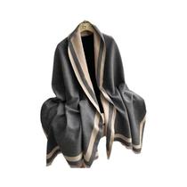 Cachecol Feminino Quente De Caxemira Liso, Xale De Moda, Pashmina De Inverno, Manta Envolvente Para