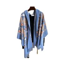 Cachecol Feminino Quente De Caxemira, Moda Inverno, Bordado, Pashmina, Xale Grosso, Lenço De Pescoço