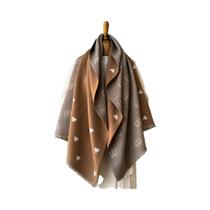 Cachecol Feminino Quente De Caxemira Sintética Com Padrão Jacquard Para Outono Inverno, Manta