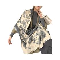 Cachecol Feminino Quente De Tricô Com Borlas, Imitação De Cashmere, Comprimento Médio, Para Outono