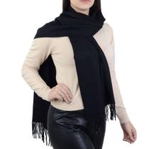 Cachecol Feminino Roubijoux Liso Preto Cachecol Feminino Roubijoux Liso Preto