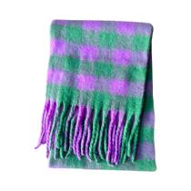 Cachecol Feminino Xadrez De Caxemira Quente De Inverno Com Borlas Longas E Manta Envolvente 2023