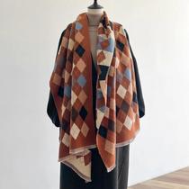 Cachecol Floral De Cashmere Feminino 2024 Moda Luxuosa Designer Inverno Grosso Quente Xale Pashmina