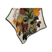 Cachecol Floral Retro Feminino De 68cm, Estilo Pastoral Quente, Xale De Poliéster Para Outono E