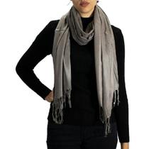 Cachecol Fofo Echarpe Feminino Pashmina Pompom Frio Inverno