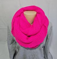 Cachecol Gola Em Tricot 2 Voltas Em Lã 4 Fios Várias Cores.